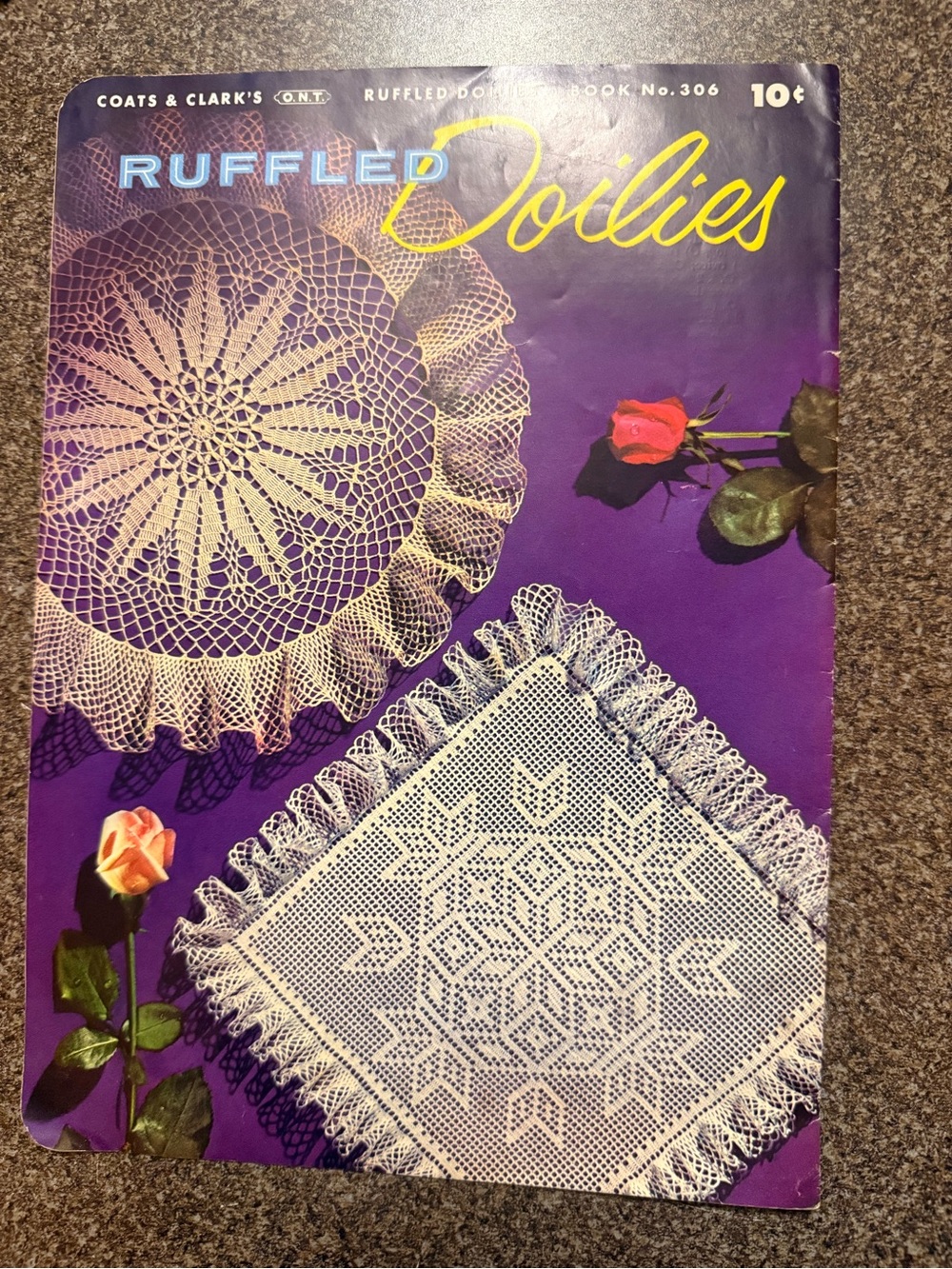 Vintage 1954 Coats & Clark Ruffled Doilies Crochet Pattern Book No. 306